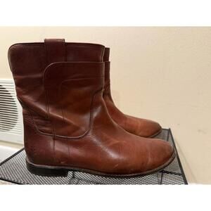 FRYE Paige 76958 Short Brown Leather Riding Boots Pull On Women's Size 6.5 B
